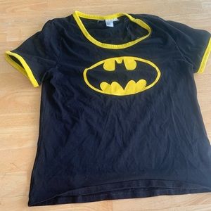 Batman top black and yellow with logo Size Large